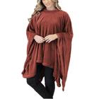 Poncho Manta Soft Fleece Plush Quente Microfibra Terracota - Juma