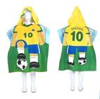 Poncho Toalha De Praia Infantil Com Capuz Brasil