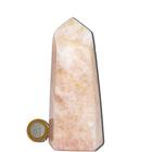 Ponta Quartzo Rosa Médio 14Cm Pedra Natural do Amor Classe B