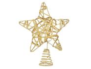 Ponteira Estrela Aramada Luxo Glitter Dourada 20cm - Magizi