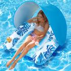 Pool Floats LEVOTIYER com dossel para adultos com suporte para bebidas