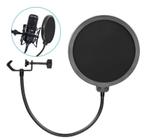 Pop Filter Microfone Flexível Tela Anti Sopro Dupla Camada de Tecido Ajustável Para Microfone - M0018
