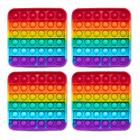 Pop It Fidget Game Popping Mats Rainbow (pacote com 4) para crianças e adultos