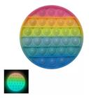 Pop It Fidget Toy Pop Bubble Círculo Rainbow Fluorescente