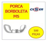 Porca Borboleta M5 Ma Zincado Branco 500 Pçs - CISER