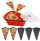 Porta 5 Pizzas Armazenar Geladeira Guardar Conservar Comida