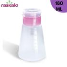 Porta Acetona De Plástico Com Dosador 180ml Para Manicure Removedor De Esmalte Raskalo