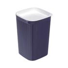 Porta algodão ou cotonete organizador banheiro quarto lavabo pote plástico azul com tampa de encaixe - Plasútil