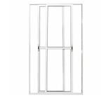 Porta Balcão 210x120 2 Folhas Vidro Móveis c/Fechadura - Alumínio Branco - Linha 25 Suprema