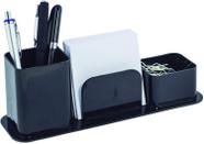 Porta Canetas Lapis Clips Organizador De Mesa Preto 3 Divisóes - Dello