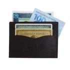 Porta Cartão 03 - Mini Carteira de Bolso em Couro (649TN03) Pequena Slim - Porta CNH, Cartões, Cédulas