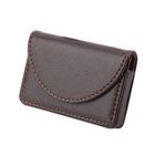 Porta-cartões de visita HERCHR PU Leather Coffee para homens/mulheres