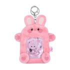 Porta-cartões MOSSTYUS Plush Fluffy Photocard Pink Rabbit