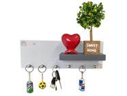 Porta Chave de Parede MDF Organizador Com Suporte Para Carteira e Oculos