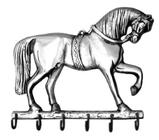 Porta Chaves Cavalo Majestoso 6 Pinos Em Alumínio Cor Prata