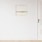 Porta Chaves Com Prateleira Quadro Metal Champagne - WEBSIZE