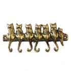 Porta Chaves Gatinho Em Bronze Artesanal Decoração Casa