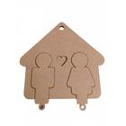 Porta Chaves Modular Casal Com 2 Chaves Em MDF Natural