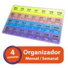 Porta Comprimido Organizador Medicamento Semanal Mensal Colorida