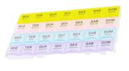 Porta Comprimidos Medicamentos 28 Compartimentos Plástico Colorido Semanal