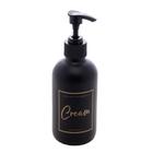 Porta Creme Com Pump Lyor Preto De Vidro Fosco 250Ml