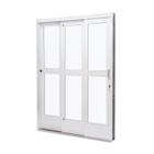 Porta de Aço de Correr 215x152cm 3 Folhas com Vidro Liso Qualitysol Ramassol