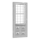 Porta de Aço Postigo Quadriculado sem Vidro Silver 81x215 R120 Abertura Direita Prata - PROVISÃO