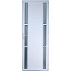 Porta De Alumínio Lambril Com Visor Duplo 2,10 X 0,80 Direita Linha All Soft Cor Branco
