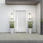 Porta de Aluminio Lambril Pivotante 220x90cm com Puxador Branco