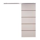 Porta de Correr Branco Prime Frisada Kit Alumínio