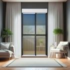 Porta de Correr com Persiana Integrada 2 Folhas Móveis 230 X 120 Elite com Fecho Automático Vidro Re