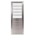 Porta De Giro Em Aluminio Quality Basculante Home Vidro Liso Lado Esquerdo 0,80x2,10m