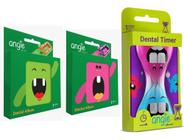 Porta Dentes Infantil Kit Com 2 + Ampulheta Dental Timer