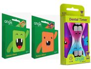 Porta Dentes Infantil Kit Com 2 + Ampulheta Dental Timer