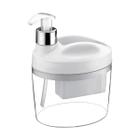 Porta Detergente Com Bucha Acrílico Com Tampa Branca Arthi Cor Branco