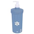 Porta detergente decorado 540 ml com pressurizador azul Plasutil ref.3258