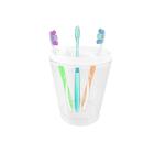 Porta Escova de dentes Acrílico transparente c/ tampa Branca - Acrylic Line