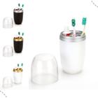 Porta Escova De Dentes Creme Dental Estojo Case Com Tampa 500ml