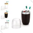 Porta Escova De Dentes Creme Dental Estojo Case Com Tampa 500ml