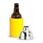 Porta Garrafa de Cerveja em Alumínio e Isopor Térmico 300Ml - Amarela