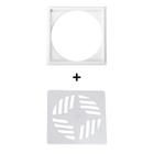 Porta Grelha Com Caixilho 10x10 Quadrada Em Pvc + Grelha Quadrada Branca Para Caixa Sifonada 10cm