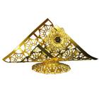 Porta Guardanapo Floral Triângulo Ouro - 26x9x12cm