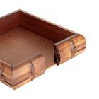 Porta guardanapo quadrado de madeira bambu 20cm