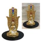 Porta Incenso Energia Meditação Mão 7 Chakras Buda + Bandeja