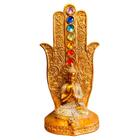 Porta Incenso Incensário Buda Tibetano 7 Chakras Mão Fátima