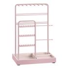 Porta-joias SONGMICS Jelly Pink Metal Frame Velvet Tray