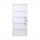 Porta Lambril c/friso 2,10x80 lado ESQUERDO L-25 no alumínio branco c/puxador redondo