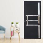 Porta Lambril de Alumínio 210 x 80cm com Friso e Visor Linha Veneza Lado Esquerdo