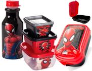 Porta Lanche Conjunto Infantil Homem Aranha 5 Itens Plasutil