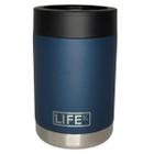 Porta Latinhas Térmico Em Aço Inox Azul Naval 355Ml - Lifek